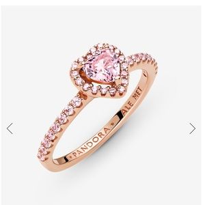 Pandora sparkling elevated heart ring
